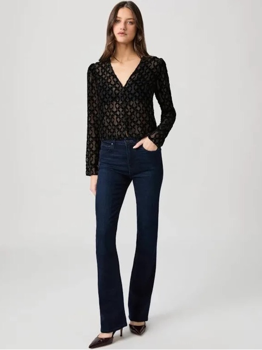 PAIGE Dark Manhattan High Rise Bootcut Jeans 28 NWT